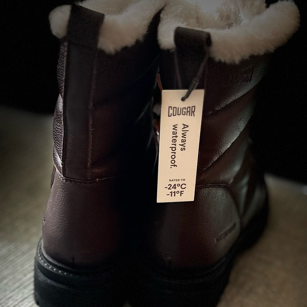 COUGAR “Vantage” Brown Leather Waterproof Combat Boot, size 8, - Picture 3 of 5